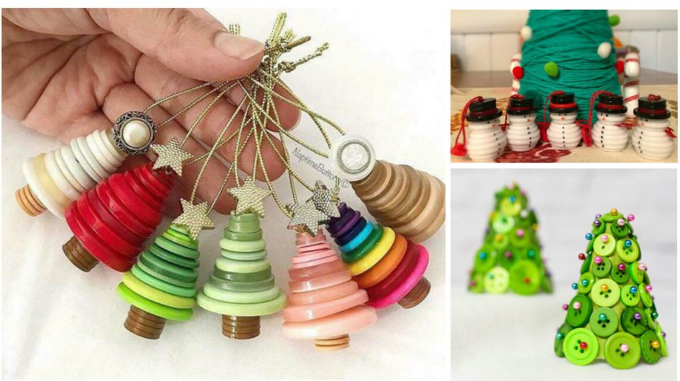 25 idee su come riutilizzare i bottoni per le decorazioni natalizie