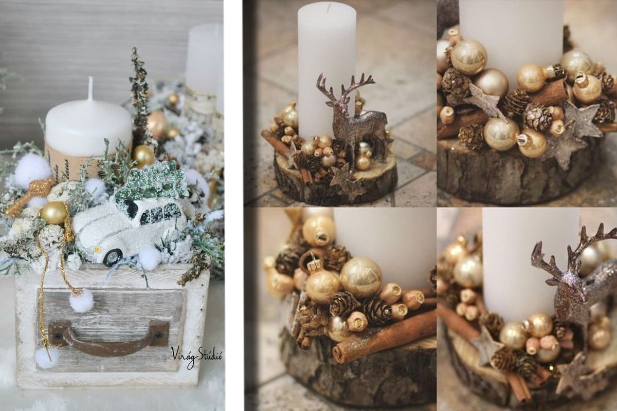 20 idee per creare fantastiche composizioni natalizie candele