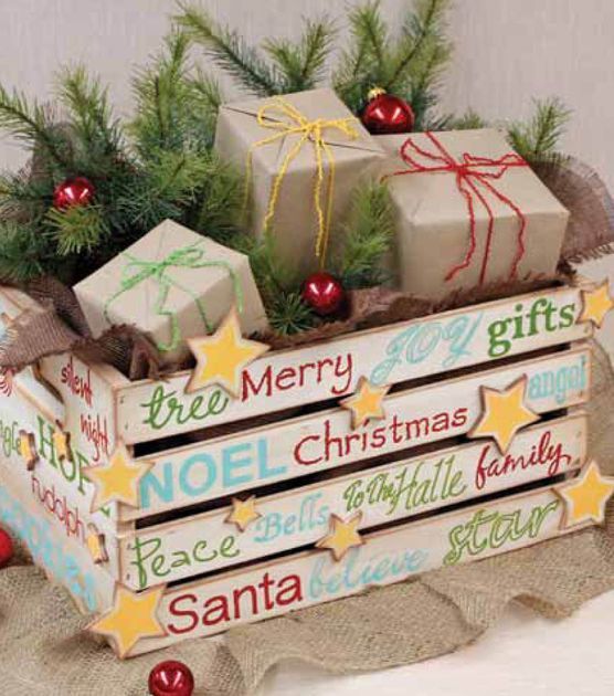 Decorare le cassette di legno: 20 idee ottime anche per sostituire i soliti cesti di Natale