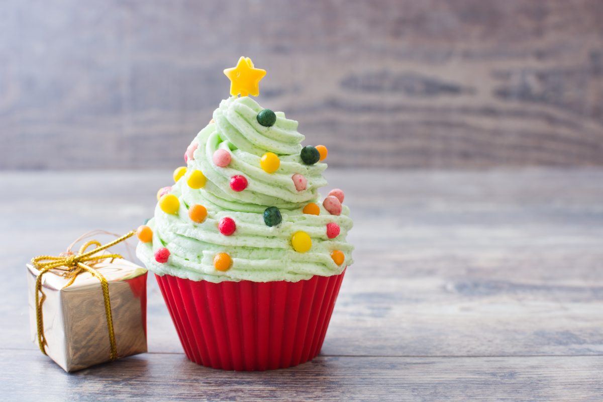 Cupcake a forma di albero di Natale