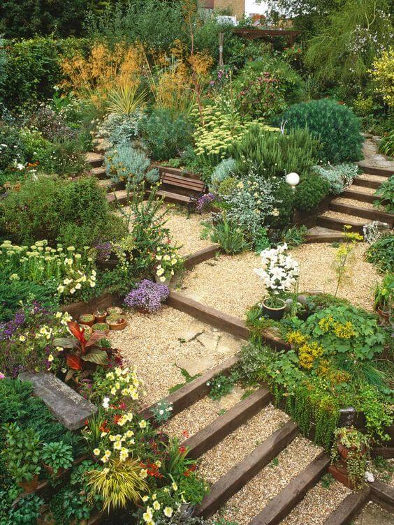 idee per scale da giardino Easy And Cheap Garden Stair Ideas08