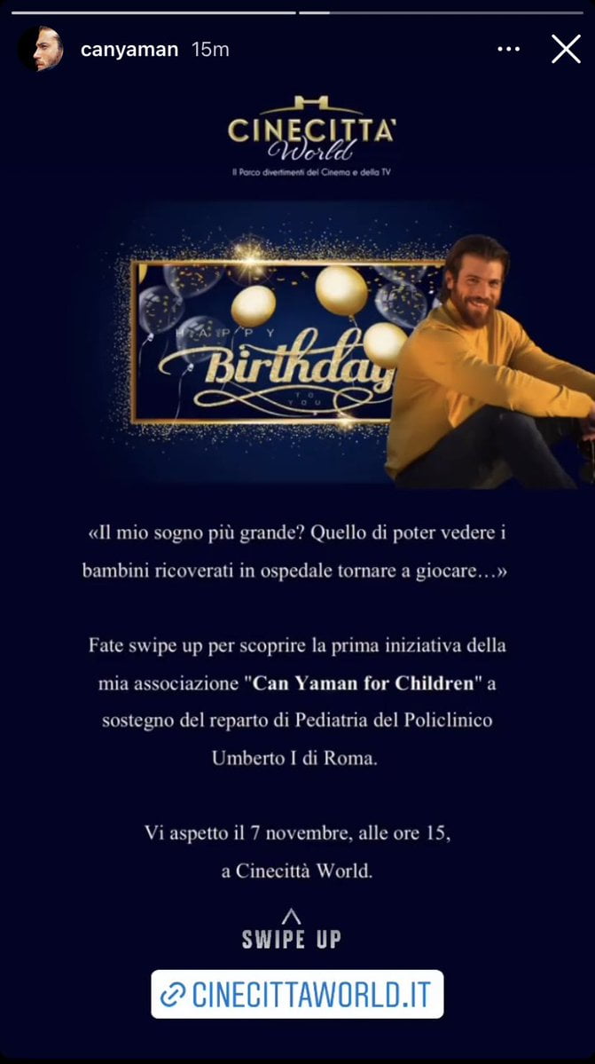 can yaman compleanno solidale per Can Yaman sogno