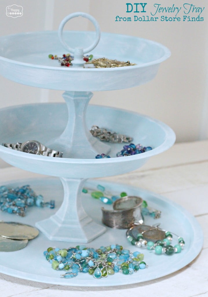 organizzatore per gioielli DIY Jewelry Tray from Dollar Store Finds at The Happy Housie 718x1024 1