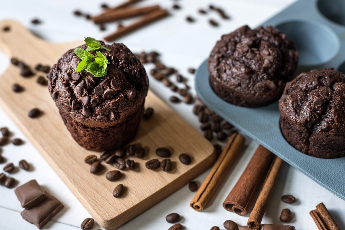 double chocolate chip muffins simply AdobeStock 213872797