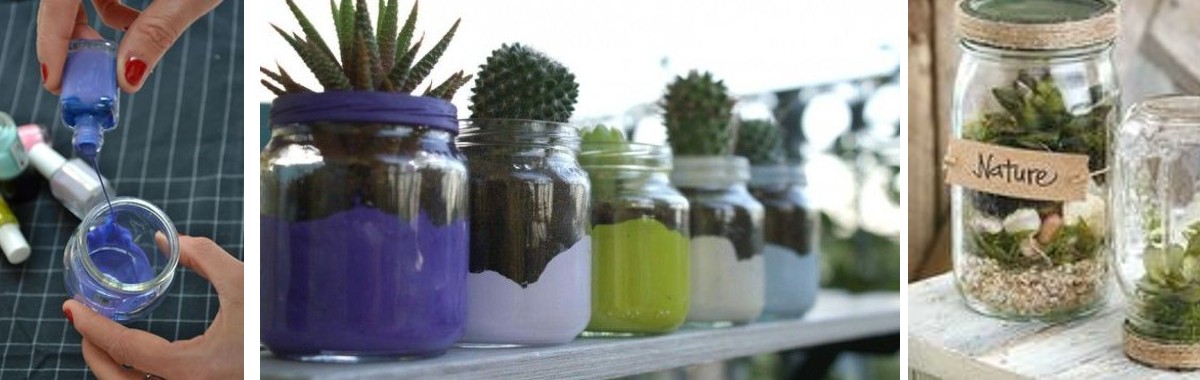 come realizzare vasi fai da barattoli di vetro piante