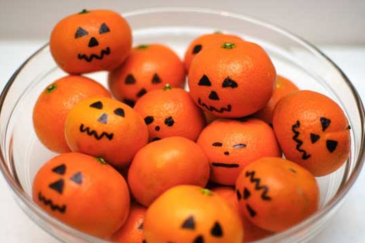 zucca di halloween fai da mandarini zucca