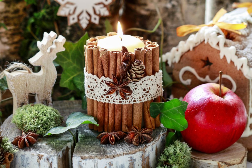 20 decorazioni natalizie fai da te che cinnamon stick candle