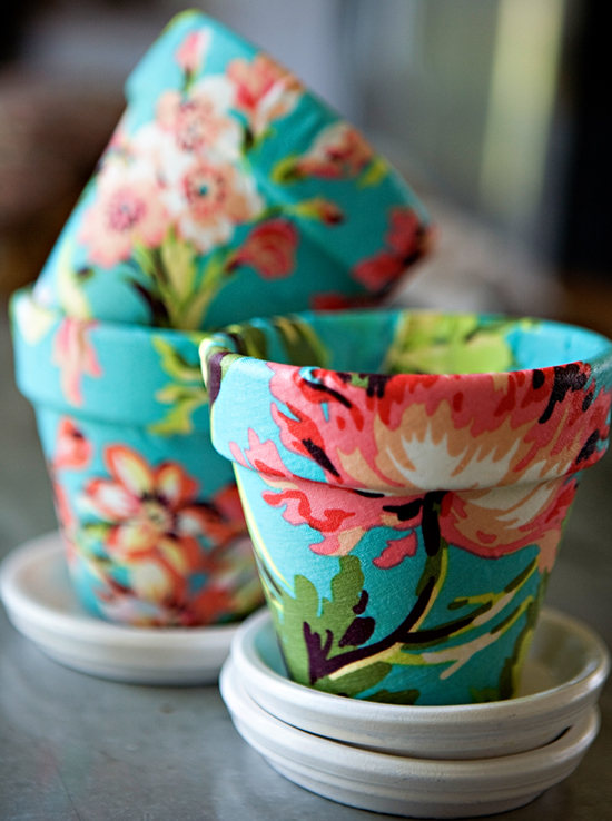 20 modi creativi per migliorare Cover the Flower Pots with Fabric
